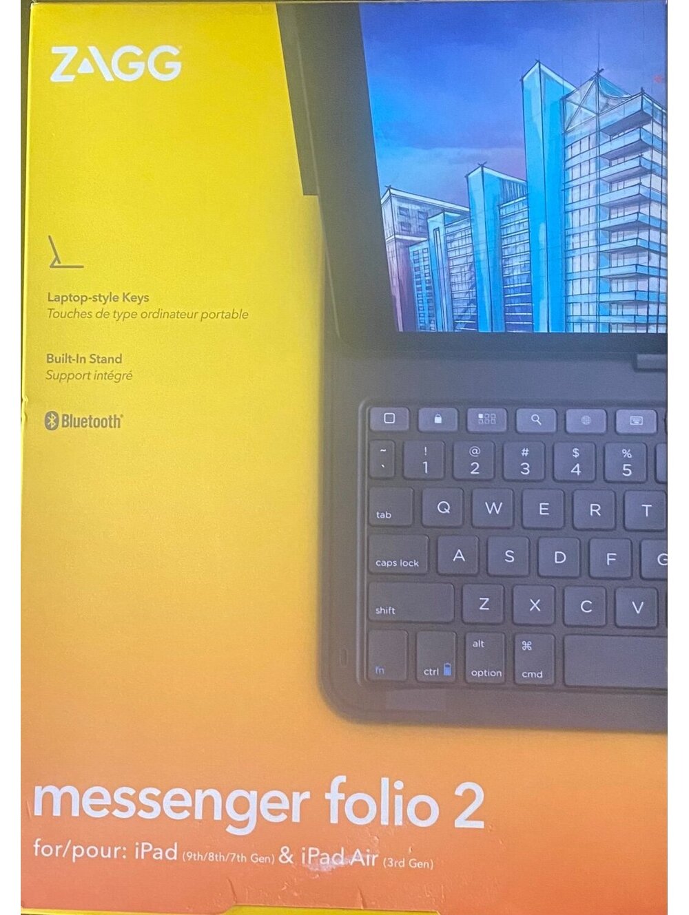 Zagg Messenger Folio 2 Tablet Keyboard and Case for iPad 9,8,7Gen/iPadAir3rd Gen